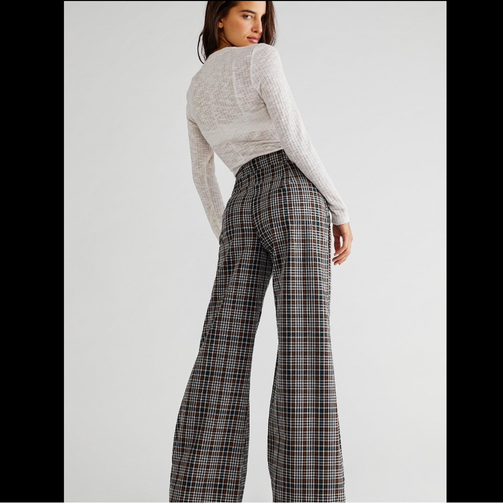 Free People Jules Plaid Pants size 4